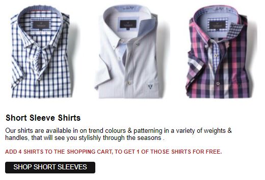 Mens Shirt offer - Buy 4 Shirts but only pay for 3 Shirts (FREE Shirt ...